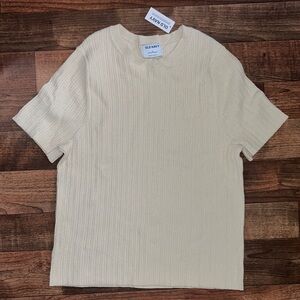 Old Navy Cream Ribbed Knit Top